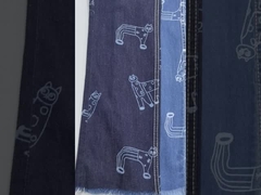 Printed 100% cotton denim fabric for kids jeans