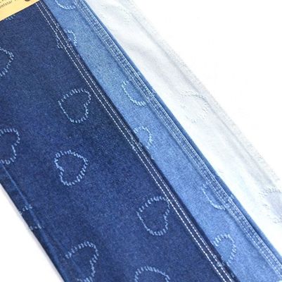 Buy Heart Printed Jacquard Denim Fabric  Non Elastic Denim 10.6oz  for  Unique jeans clothing JSD3077-01 online manufacture