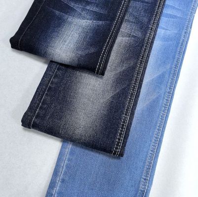 Buy Warp Slub Cotton Spandex Dark Blue Jean Fabric 8.6oz Yarn Dyed Pattern online manufacture
