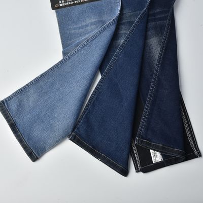 Buy Woven 8.6oz Cotton Polyester Spandex Denim Stretch Denim Material Dark Blue online manufacture