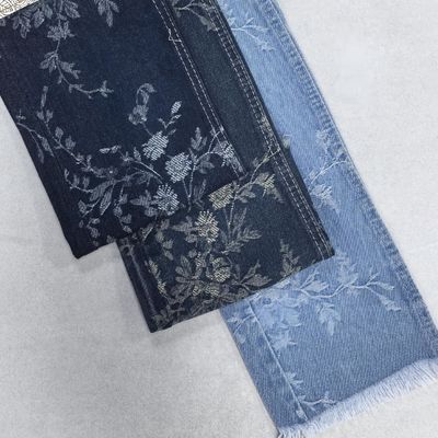buy Special Flower Design Jacquard Denim Dark Blue 10.5oz 180 Full Width For Lady Jeans Or Jacket online manufacture
