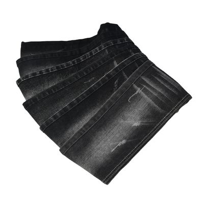 Buy TWILL Style Heavy Weight Stretch Black Slub Cotton Polyester Spandex Denim Fabric online manufacture