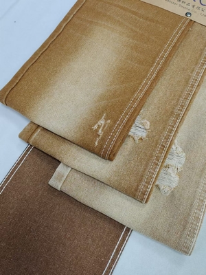Buy KHAKI color Right twill style denim fabric woven with 10*7 Construction JSD3022K for boyfriends jeans women pants online manufacture