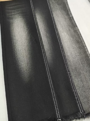 Buy BLACK/BLACK 180cm full width Siro Yarn Cross Slub stretch 9.2oz Denim Fabric JSD3302A For denim coat or jeans online manufacture