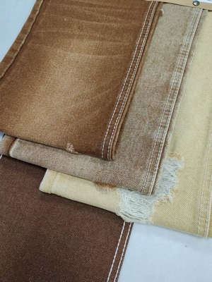 Buy 14oz Heavy Weight dark khaki Color Twill Style Denim Fabric 7*6 Construction Woven JSD3047F For Jeans online manufacture