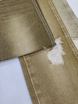 Buy 14oz Heavy Weight Light Green Color Twill Style Denim Fabric 7*6 Construction Woven For Winter Jeans online manufacture