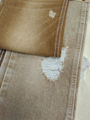 Buy Heavy Weight 12.6oz KHAKI Color Twill Style Denim Fabric With 7*7 Construction  For Man Jeans online manufacture