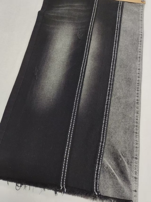 Buy 75%Cotton 8.3oz Middle Weight Twill Style BLACK/BLACK Stretch Denim Fabric 12S For Woman Jeans online manufacture