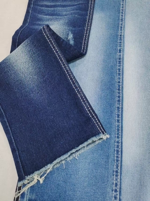 Buy Shrink Resistant 3/1 Right Twill Dark Indigo High Stretch Denim Fabric 10oz For Jeans online manufacture