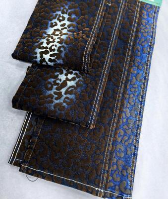 Buy Brown Leopard Print Twill Style Denim Fabric For Jacket Or Coat  10.5oz 70%Cotton online manufacture