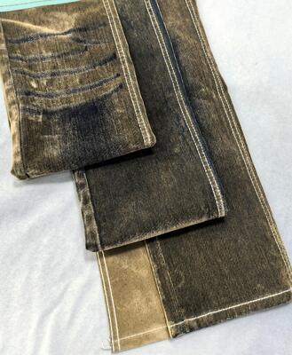 Buy 70%Cotton Coffee Color  Flocked Denim Fabric 10.5oz For Autumn Winter Jacket Or Pants online manufacture