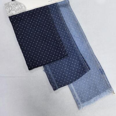 buy Middle Weight Polka Dot Circle Jacquard Denim Fabric Cotton Polyester for Fashion Jeans online manufacture