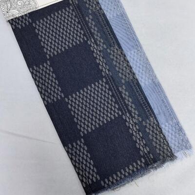 Buy Dark Blue Distinctive Jacquard Denim Fabric Cotton Polyester for Spacial Design Jeans online manufacture