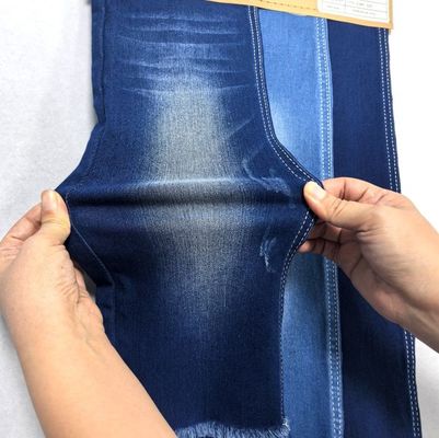 9OZ Stretch Elasticity Indigo Satin Denim Fabric For Lady Shrinkage Proof
