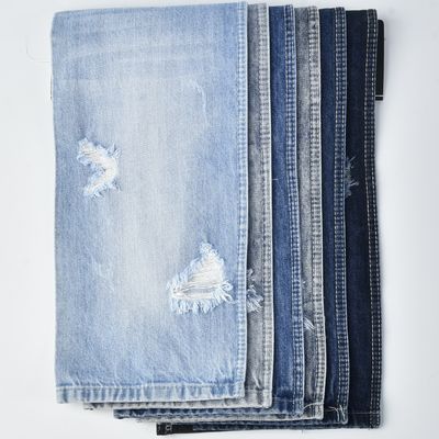 11.9oz Shrink Resistant Cotton Polyester Spandex Blue Stretch Denim Fabric