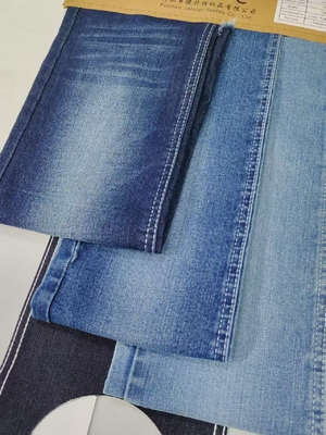 TWILL style Super stretch polyester rayon 56%cotton Denim Fabric JSD3389-2  for Casual Clothes jeans pants bags