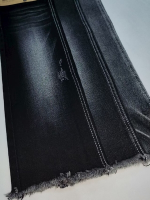 74%Cotton BLACK/BLACK Twill Style Denim Fabric stretch 8*10/70 construction for Jeans
