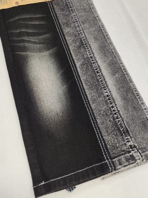 BLACK/BLACK 75%Cotton High Spandex Vertical Bamboo Yarn 9.4oz Denim Fabric  JSD3021A For Jeans casual clothing