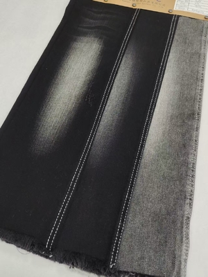 Weak Stretch Dual-Core Siro Yarn Cross Slub  85%Cotton BLACKBLACK 10S Denim Fabric JSD3281A For Jeans Or jacket