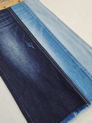 Wrinkle Resistant Siro Yarn Cross Slub 85%Cotton Denim Fabric 10+10*10/40+70 Construction JSD3297 For Jeans Or Jacket Coat